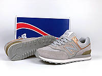 Женские качественные легкие кроссовки бежевые из натуральной замши New Balance 574 , только 39