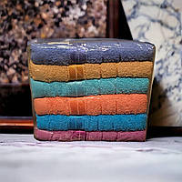 Рушник махровий лицьовий 50х100 см набір різнокольоровий 6 штук