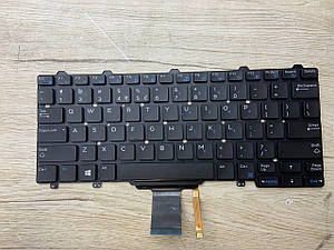 Клавіатура для ноутбука Dell Latitude E7270 E5270 чорна з підсвічуванням EN без трекпада, горизонтальний Enter БУ