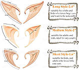 Косплі вуха Ельфа Фея Піксі Secaden Cosplay Fairy Pixie Elf Ears, фото 3