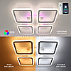 Керована світлодіодна LED люстра Esllse LOOK RGB 120W 4Q з пультом і додатком для смартфону APP-540х540х70-WHITE/OPAL-220-IP20, фото 3