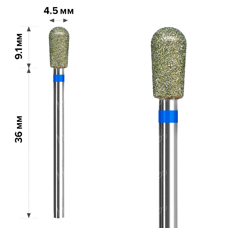 Алмазна фреза для манікюру mART (M-006) - Грушоподібна Blue 4,5*9,1, фото 1