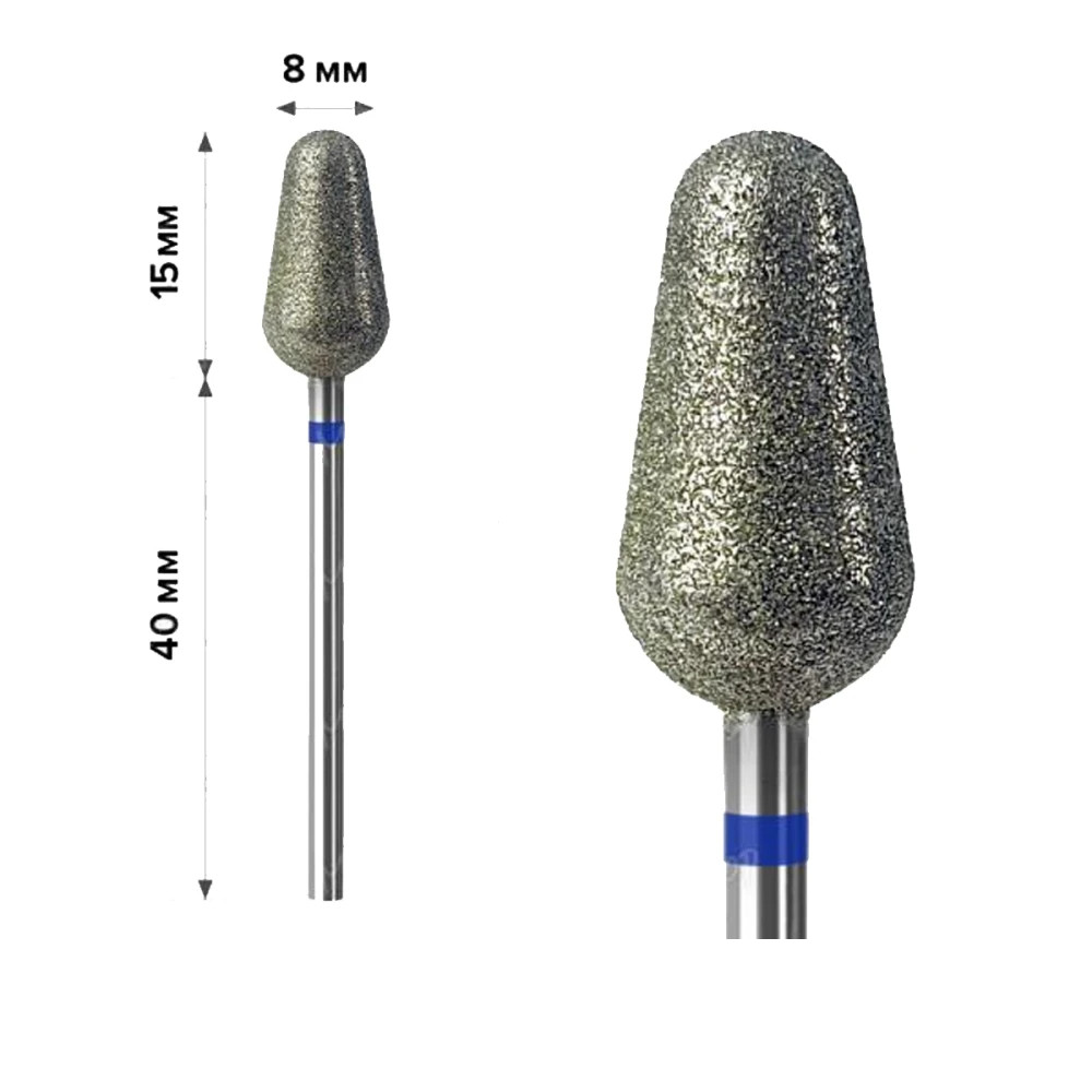 Алмазна фреза для манікюру mART (M-045) - Конус Blue 8*15, фото 1