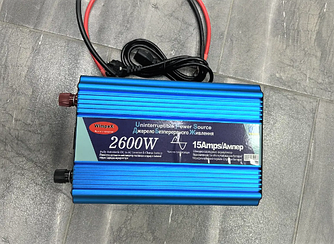 Wimpex WX-2600, Інвертор 2600W, 12V-220V, чиста синусоїда, вбудована зарядка акумулятора