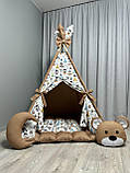 Вігвам для дітей Індіанці на коричневом БОНБОН Повний комплект, вігвам дитячий, вігвам для хлопчика, дитячий вігвам, фото 2