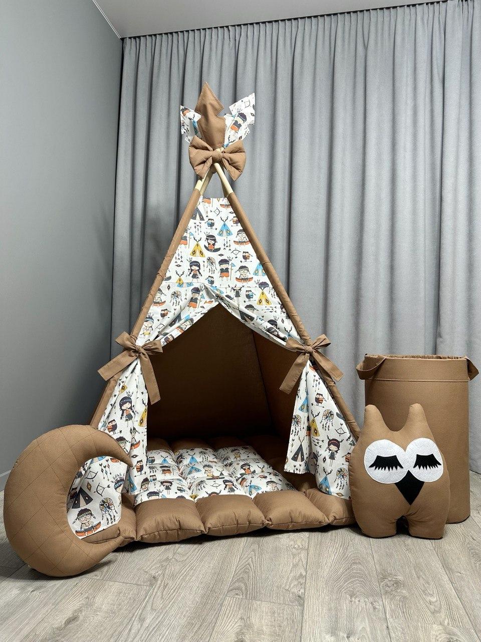 Вигвам для Детей Индейци на Коричневом БОНБОН с Корзиной Полный ...