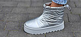 Дутіки жіночі срібні зимові короткі модні стильні чоботи Дутики (Код: М3291), фото 3