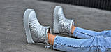 Дутіки жіночі срібні зимові короткі модні стильні чоботи Дутики (Код: М3291), фото 8