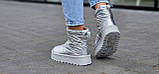 Дутіки жіночі срібні зимові короткі модні стильні чоботи Дутики (Код: М3291), фото 6