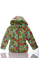 Куртка на флисе для девочки Babykroha с цветами Под Резинку зеленая