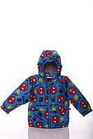 Куртка для хлопчика нуль на холлофайбері Babykroha з принтом Spider Man бірюзова