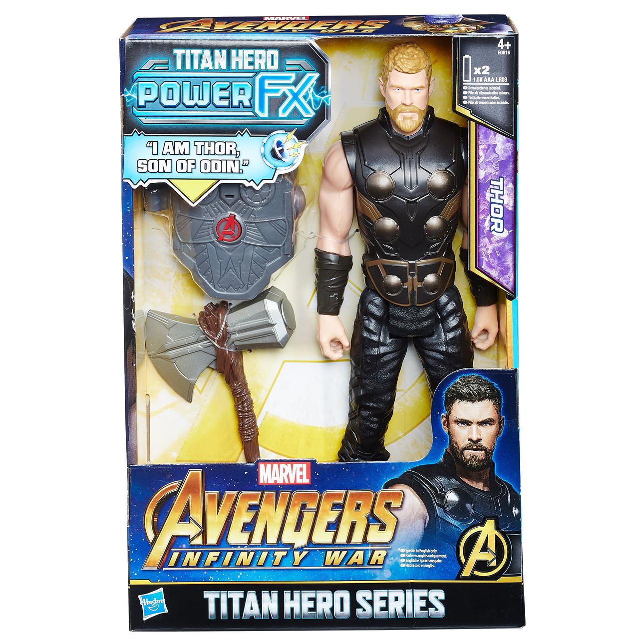Іграшка Hasbro Тор із молотом 30 см Месники — Thor, Titan Hero Power FX, Avengers
