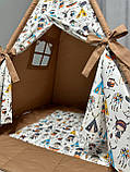 Вігвам для дітей Індіанці на коричневому Повний комплект, дитячий вігвам, вігвам дитячий, дитячий будиночок, вігвам для дівчинки, фото 5