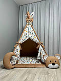 Вігвам для дітей Індіанці на коричневому Повний комплект, дитячий вігвам, вігвам дитячий, дитячий будиночок, вігвам для дівчинки, фото 2