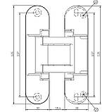 Петля звичайна або для прихованих коробів Anselmi AN 164 3D FVZ 12/38 матовий хром, фото 6