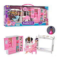 Дитячий набір, лялькова квартирка та лялка принцесса з одежею "Solly Doll beautiful house"