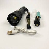 Фонарь P512-HP50, ЗУ micro USB, 1x18650/3xAAA, zoom, мощный ручной фонарик, карманный ED-649 мини фонарь