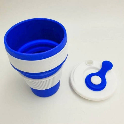 Кружка туристическая (складная/силиконовая). MO-946 Цвет: синий (ID ...