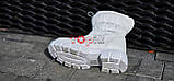 Дутіки жіночі білі зимові модні стильні чоботи Дутики на тракторній підошві (Код: Л3294), фото 5