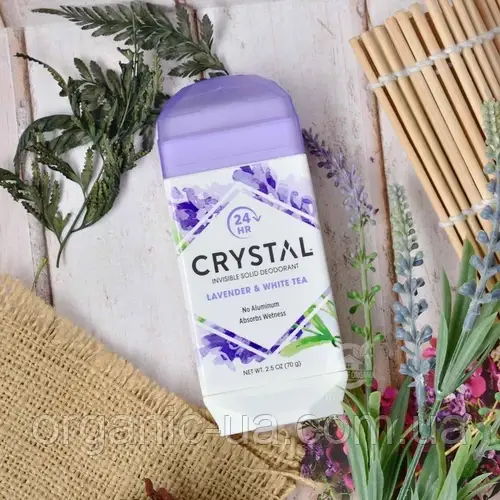 Crystal Body Deodorant, Натуральний дезодорант, лаванда та білий чай, 2,5 унці. (70 г)