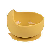 Силиконовая круглая глубокая тарелка для первых блюд на присоске 2Life 350 мл Желтый насыщенный (n-10149)