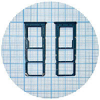 Тримач SIM карти та карти пам'яті Samsung Galaxy A12 A125F (синій на 2 SIM + Micro SD)