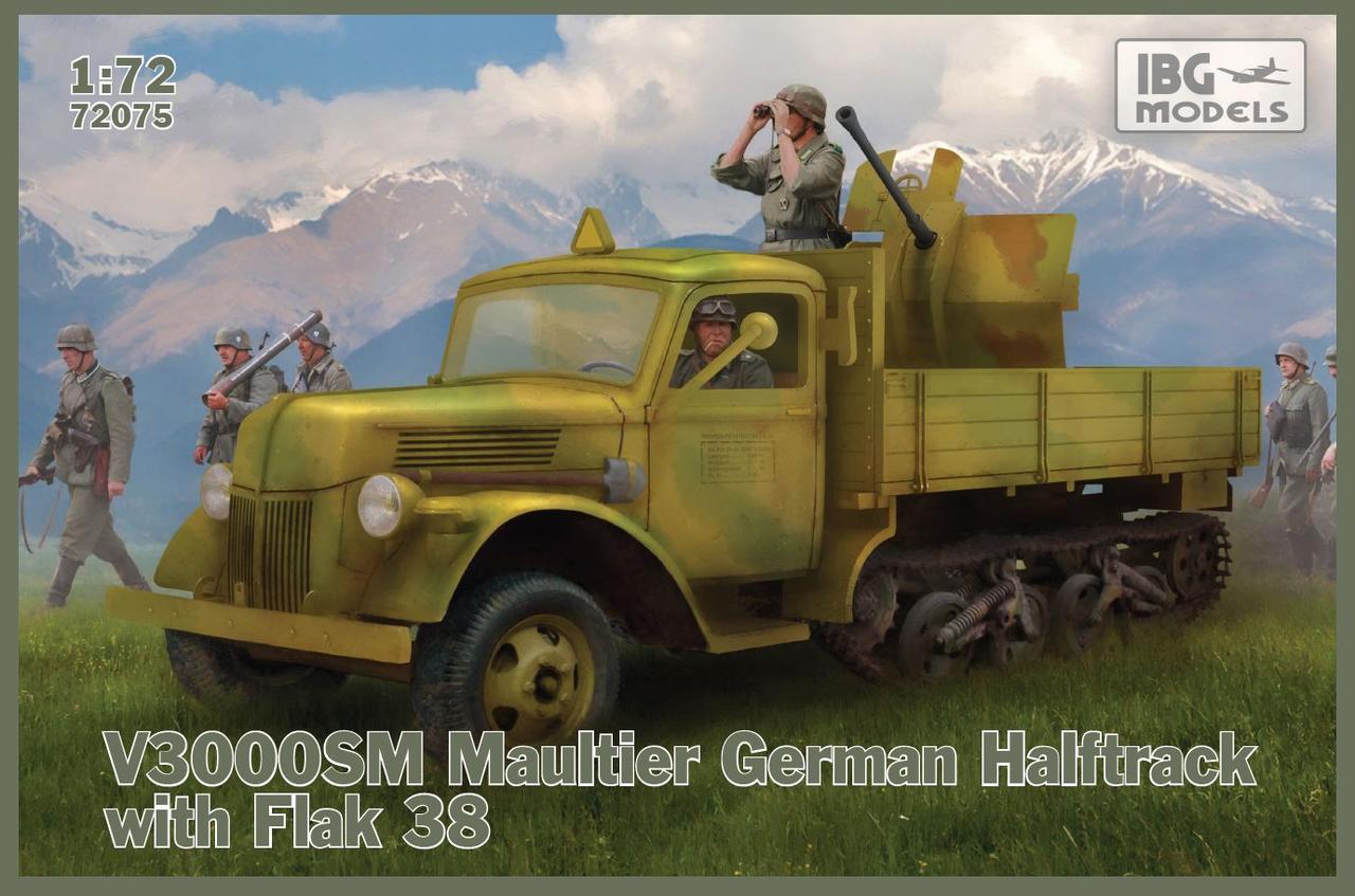 Пластикова модель 1/72 IBG 72075 V3000SM Maultier German Halftrack with Flak 38