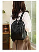 Жіночий рюкзак з кожзаму класичний 32х26х12 см Чорний, фото 7