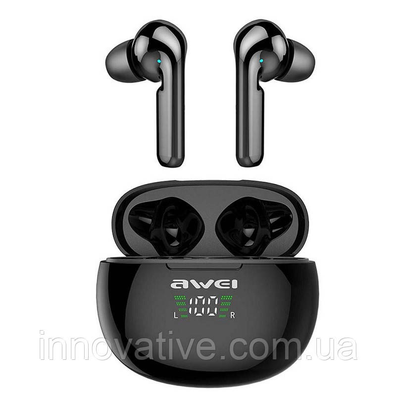 Бездротові Bluetooth навушники Awei T15P із зарядним кейсом (Чорний), фото 1