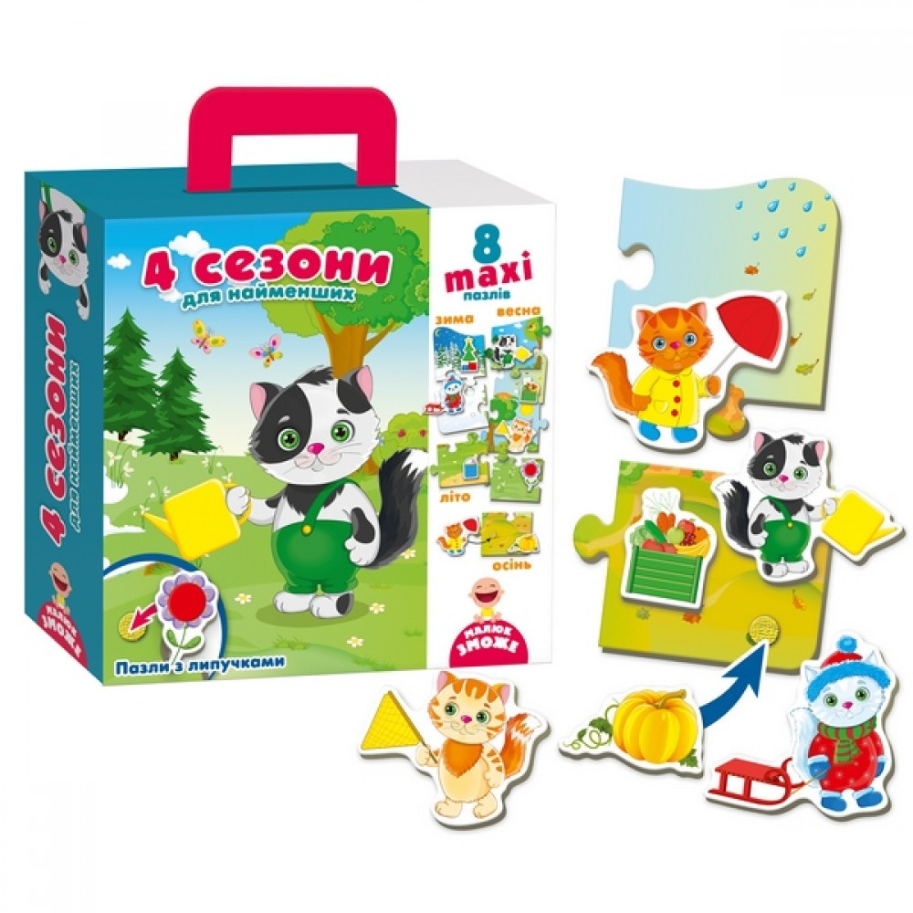 Настільна гра "4 сезони" пазл з липучками Vladi Toys (VT2907-04)