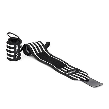Бинти для зап'ястків (кистьові бинти) Cornix Wrist Wraps XR-0194 Black/White Poland, фото 1