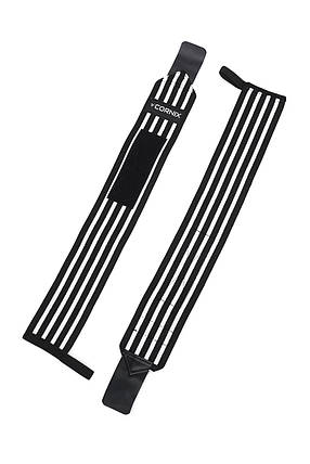 Бинти для зап'ястків (кистьові бинти) Cornix Wrist Wraps XR-0194 Black/White Poland, фото 4