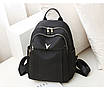Жіночий рюкзак нейлон 33х28х12 см Чорний, фото 3