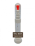 Фарба по коду RAL 8028 реставраційний маркер - пензель Теракотовий