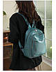 Жіночий рюкзак зі шкірозамінника класичний 32х26х12 см Блакитний, фото 5