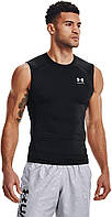 Black (001)/White Medium Мужская компрессионная футболка без рукавов Under Armour HeatGear
