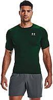 Forest Green (301)/White Small Tall Мужская компрессионная футболка с коротким рукавом Under Armour HeatG