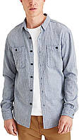 X-Large Chambray (Waterless) Чоловіча робоча сорочка стандартного крою Dockers з довгим рукавом і двома к