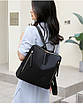 Жіночий рюкзак нейлон класичний 30х30х13 см Чорний, фото 3