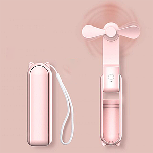 Портативний вентилятор з акумулятором Portable Small Fan Walking Mobile Air Conditioner Pink