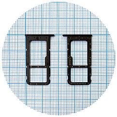 Тримач SIM карти та карти пам'яті Huawei Honor 9 Lite чорний на 2 SIM