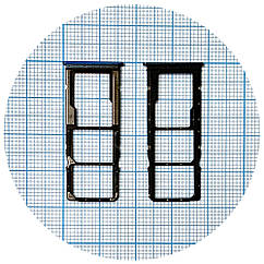 Тримач SIM карти Xiaomi Redmi 8A синій на 2 SIM + Micro SD