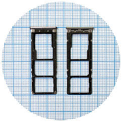 Тримач SIM карти Xiaomi Redmi Note 5A сірий на 2 SIM + MicroSD