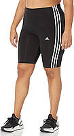 2X Black/White Женские велосипедные шорты adidas Essentials с 3 полосками