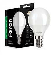 Светодиодная лампа Feron 7W E14 2700K, шар