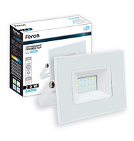 Светодиодный прожектор Feron 20W 6200К 220V IP65, белый