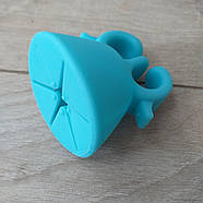 Силіконовий тримач-кільце для лаку на палець Холдер для лаку для нігтів Блакитний (KG-10372), фото 4