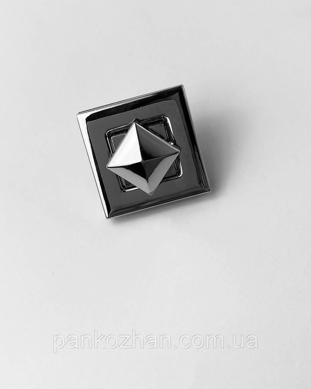 Замок квадрат врізний, поворотний для сумок, барсеток, портфелей, НІКЕЛЬ, фото 1