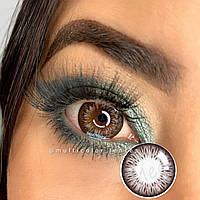 Цветные контактные серые линзы кукольные глаза Meetone Lolly Gray 15 mm