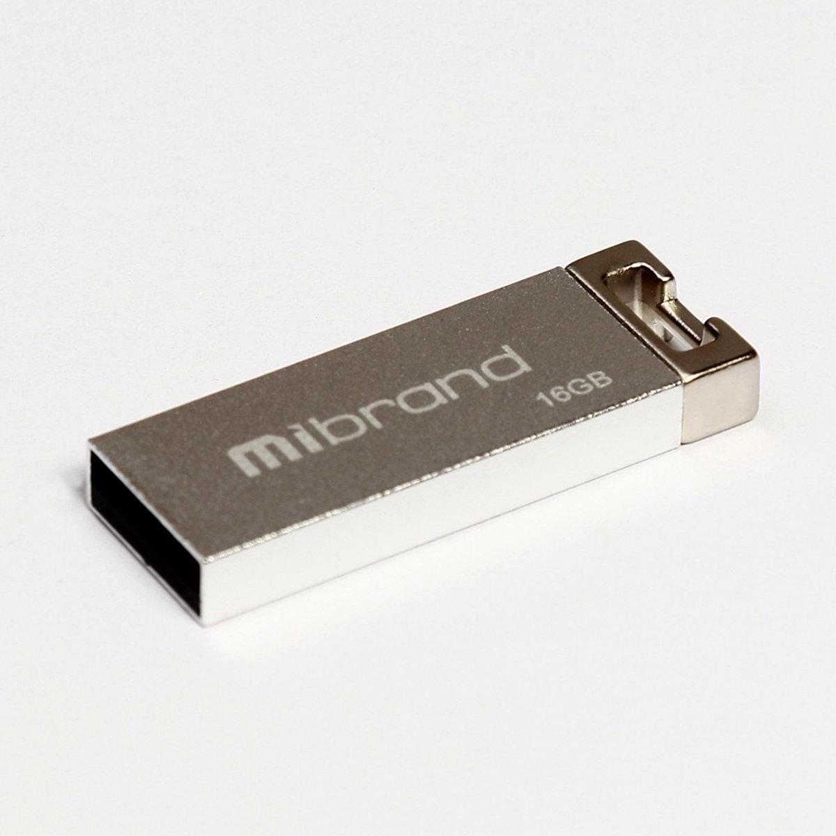 USB Флешка на 16 Гб | Флеш-накопичувач Mibrand 16GB USB2.0 Сhameleon Silver | Флешка-брелок